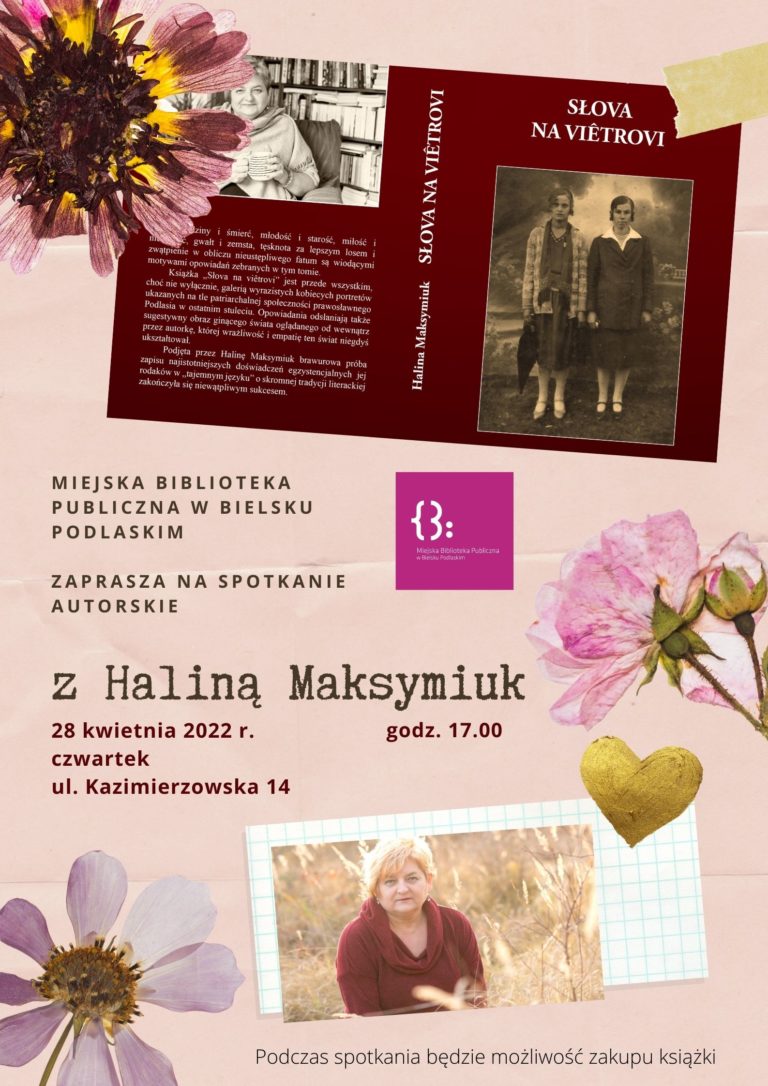 Spotkanie autorskie z Haliną Maksymiuk -plakat