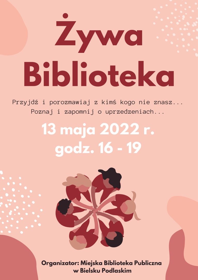 Plakat: Żywa Biblioteka w Bielsku Podlaskim